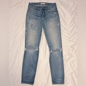 Madewell High Riser Skinny 28 Authentic Distressed Artist denim